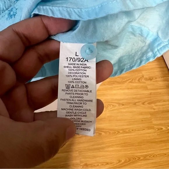 Kate Spade Light Blue Embroidered T Shirt Dress with Belt - Picture 11 of 11